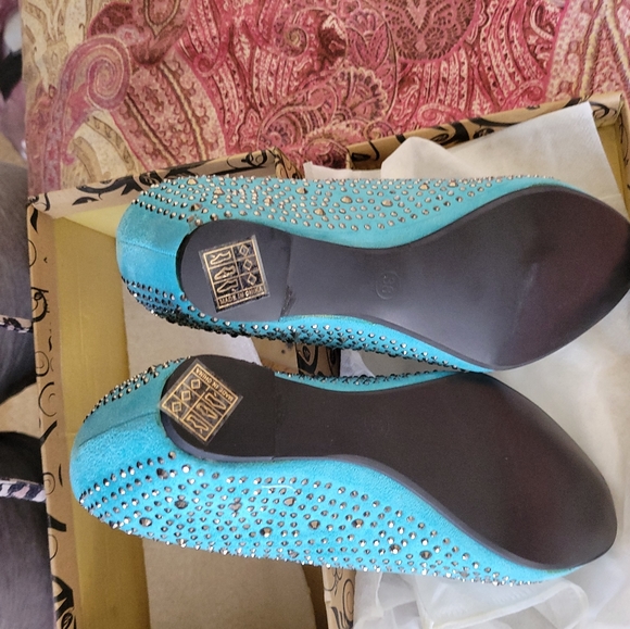 Blue Rhinestone Embellished Wedge - Picture 2 of 4